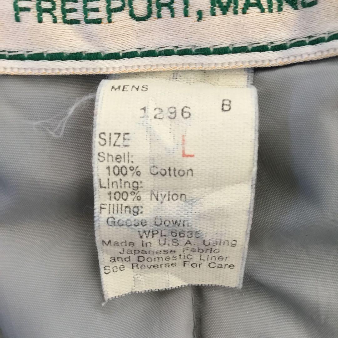 USA製「L」LLBEAN/グースダウン/ハリントンジャケット/G9