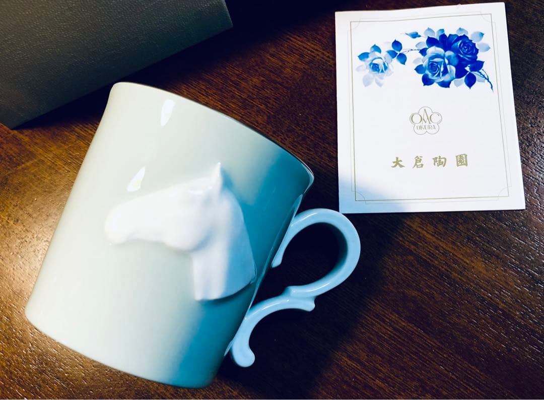 色蒔　白磁レリーフ　プラチナ　浅浮彫　馬の像　特注