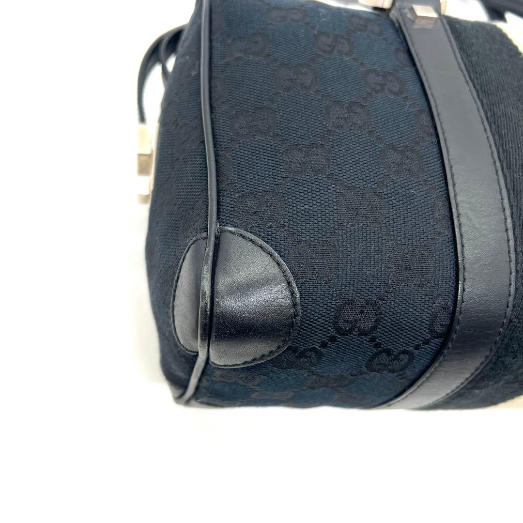 【極美品】グッチ ミニボストン ハンドバッグ GG キャンバス レザー 保存袋付