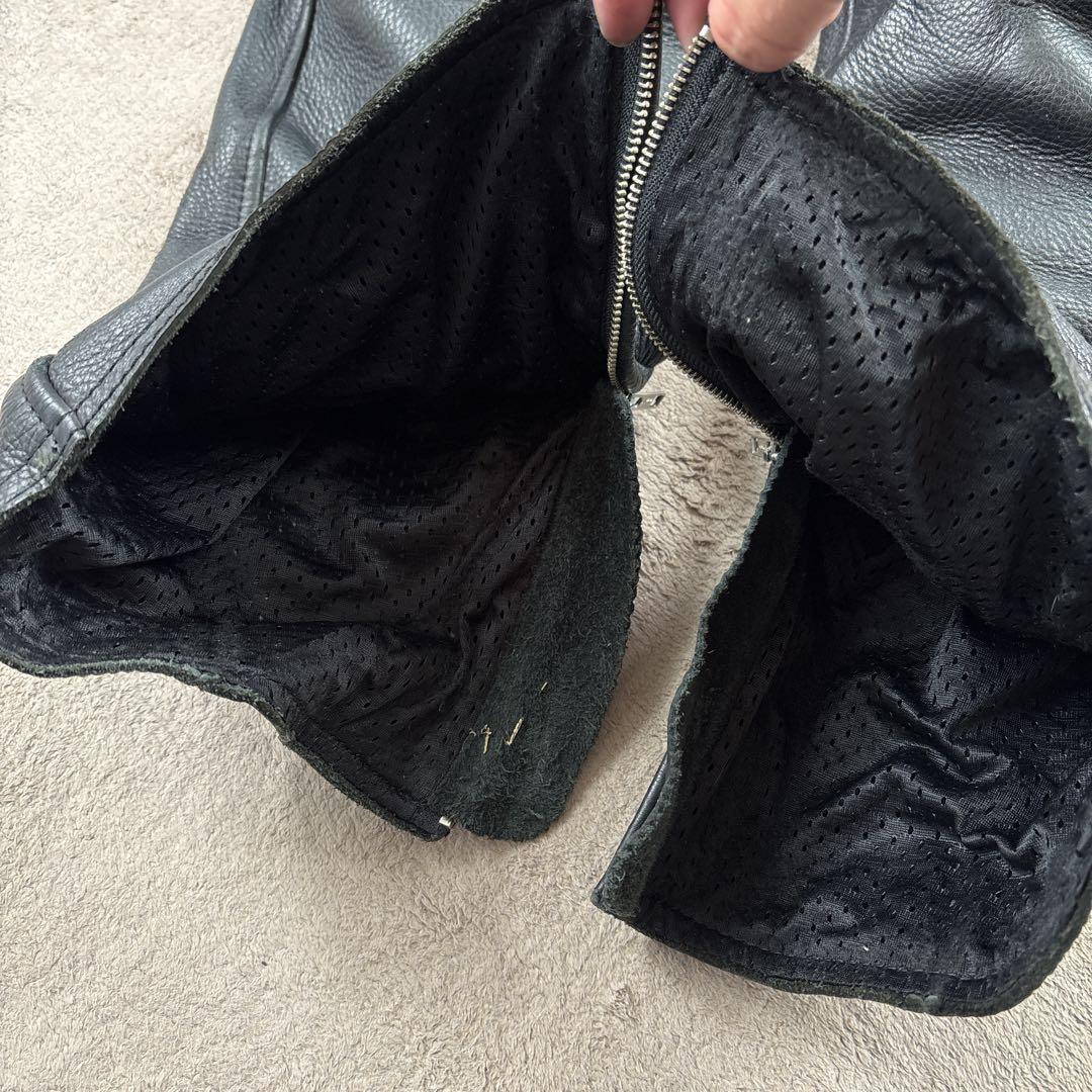 【希少XLサイズ】KADOYAデフュージョンパンツ レザー　ブラック　バイク