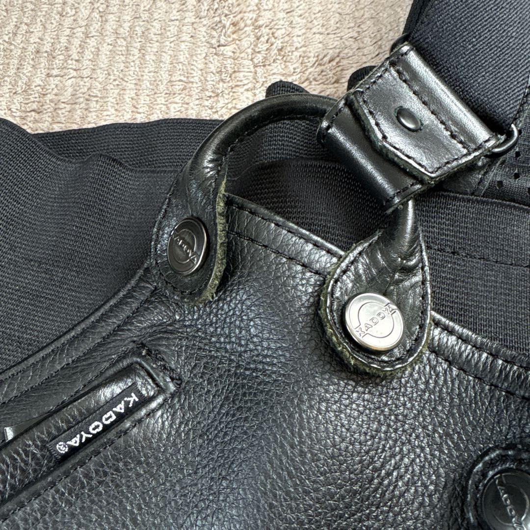 【希少XLサイズ】KADOYAデフュージョンパンツ レザー　ブラック　バイク