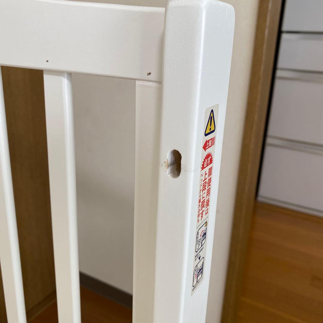 KATOJI カトージ 木製ミニベビーベッド ホワイト 下段収納付き