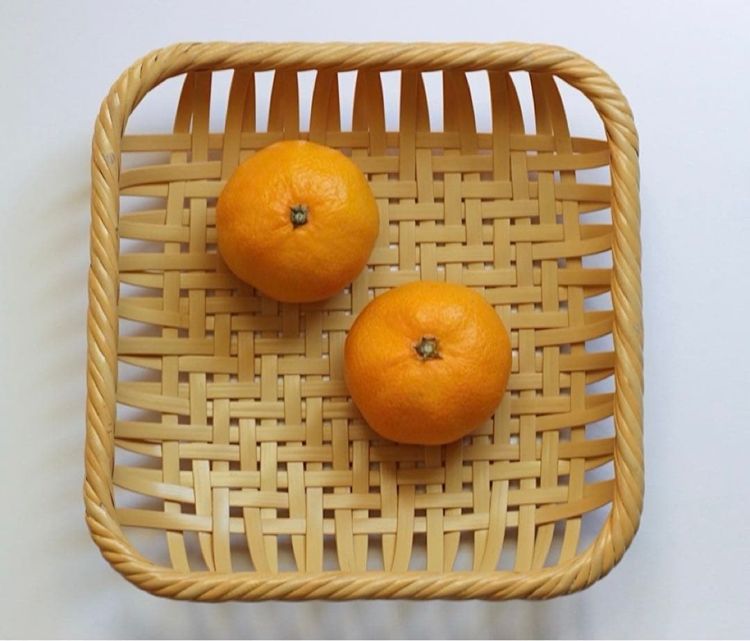 竹聲館　盛りかご　網代編み　正方形
