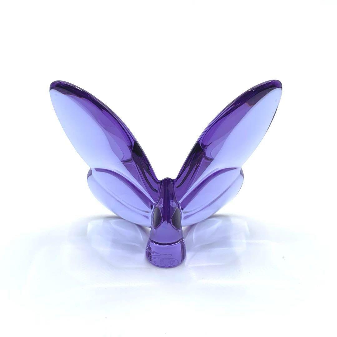 Baccarat　バカラ　ラッキーバタフライ　パープル　クリスタル　インテリア