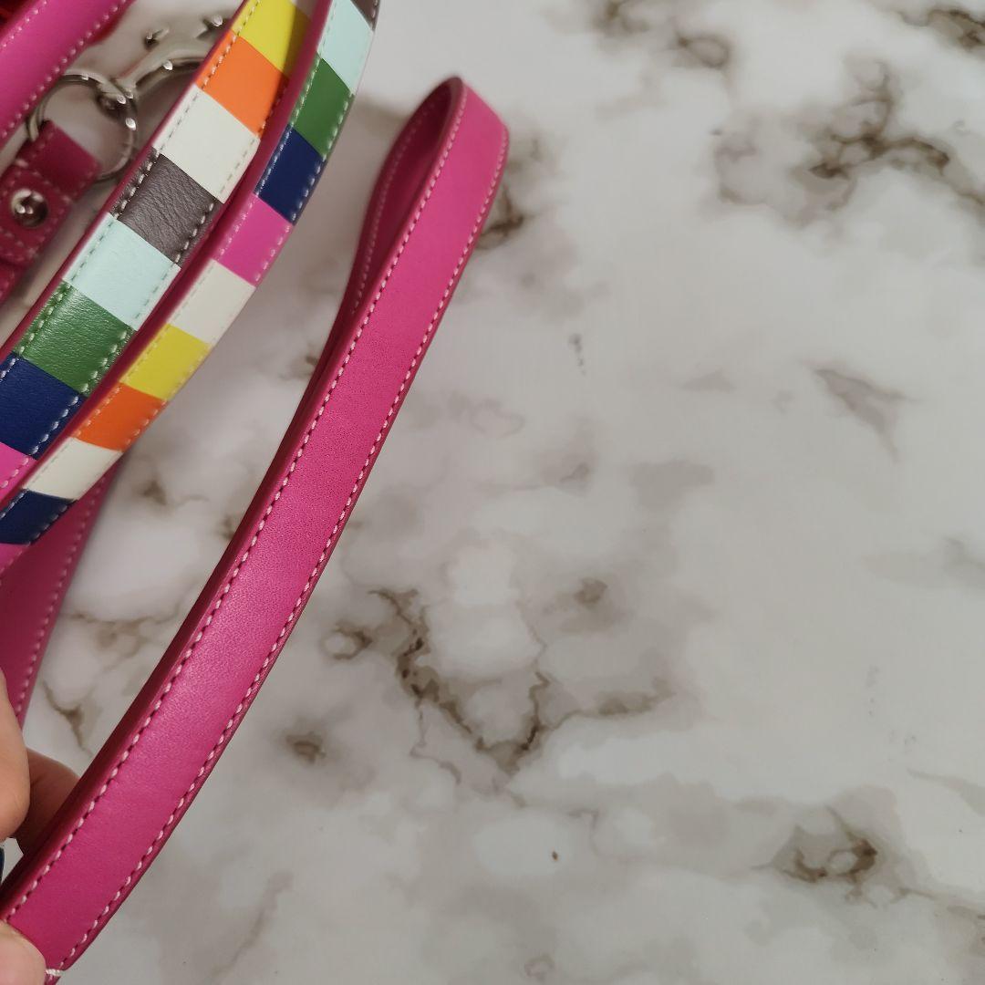 新品　COACH　コーチ　犬　リード　カラフル　レザー
