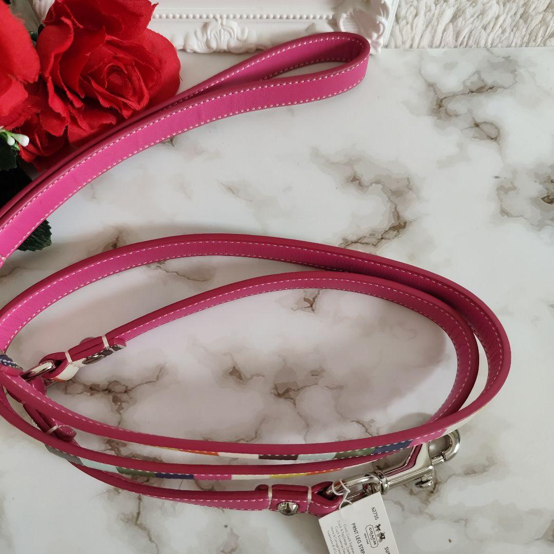 新品　COACH　コーチ　犬　リード　カラフル　レザー