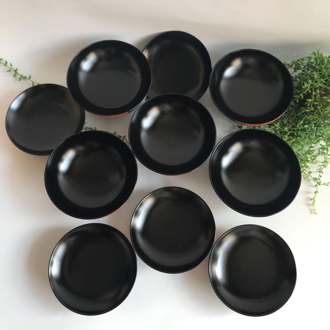 能登輪島塗 漆塗り　松蒔絵 木製　蓋付椀 煮物椀　5客セット　共箱