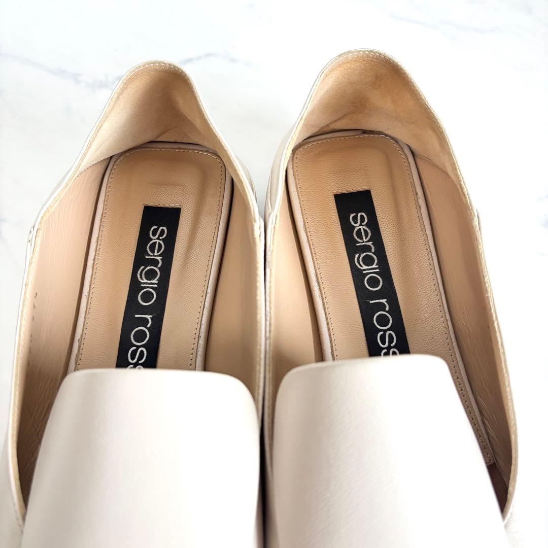 セルジオロッシ 37.5 SR1 SLIPPERS フラットシューズ チョーク