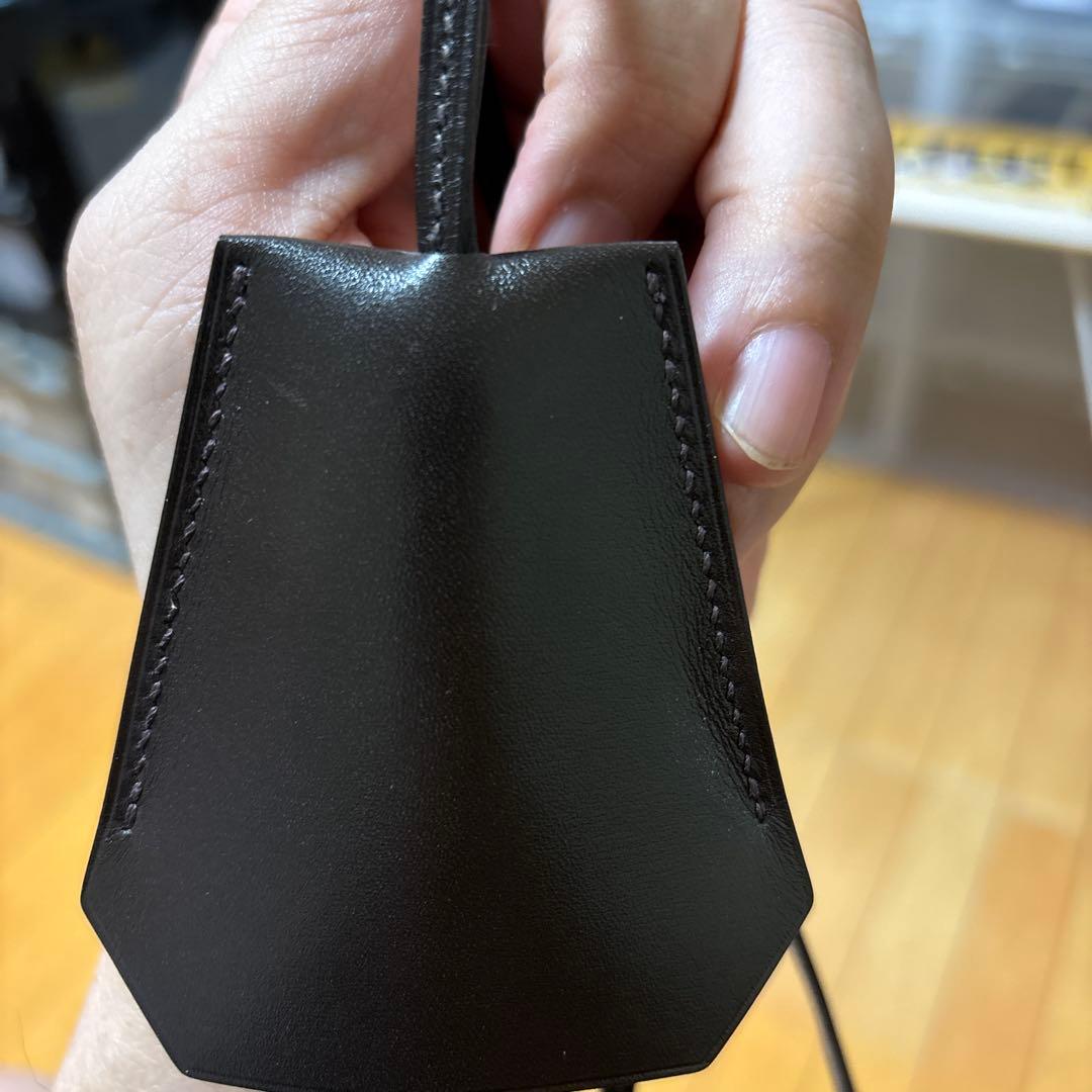 【美品】 HERMES エルメス クロシェット ネックレス ブラウン レザー