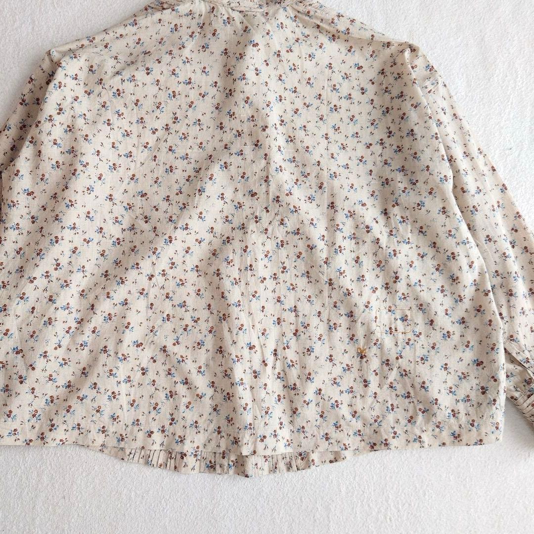 しい　45R インドカディ森花プリントのフリルブラウス 45rpm