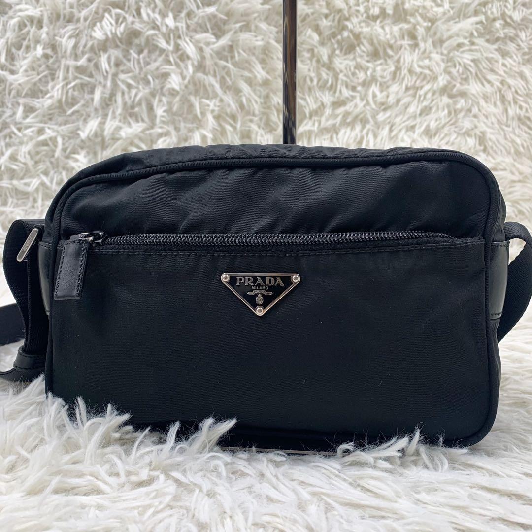 【✨極美品✨】プラダ カメラバッグ 三角ロゴ ナイロン レザー ブラック