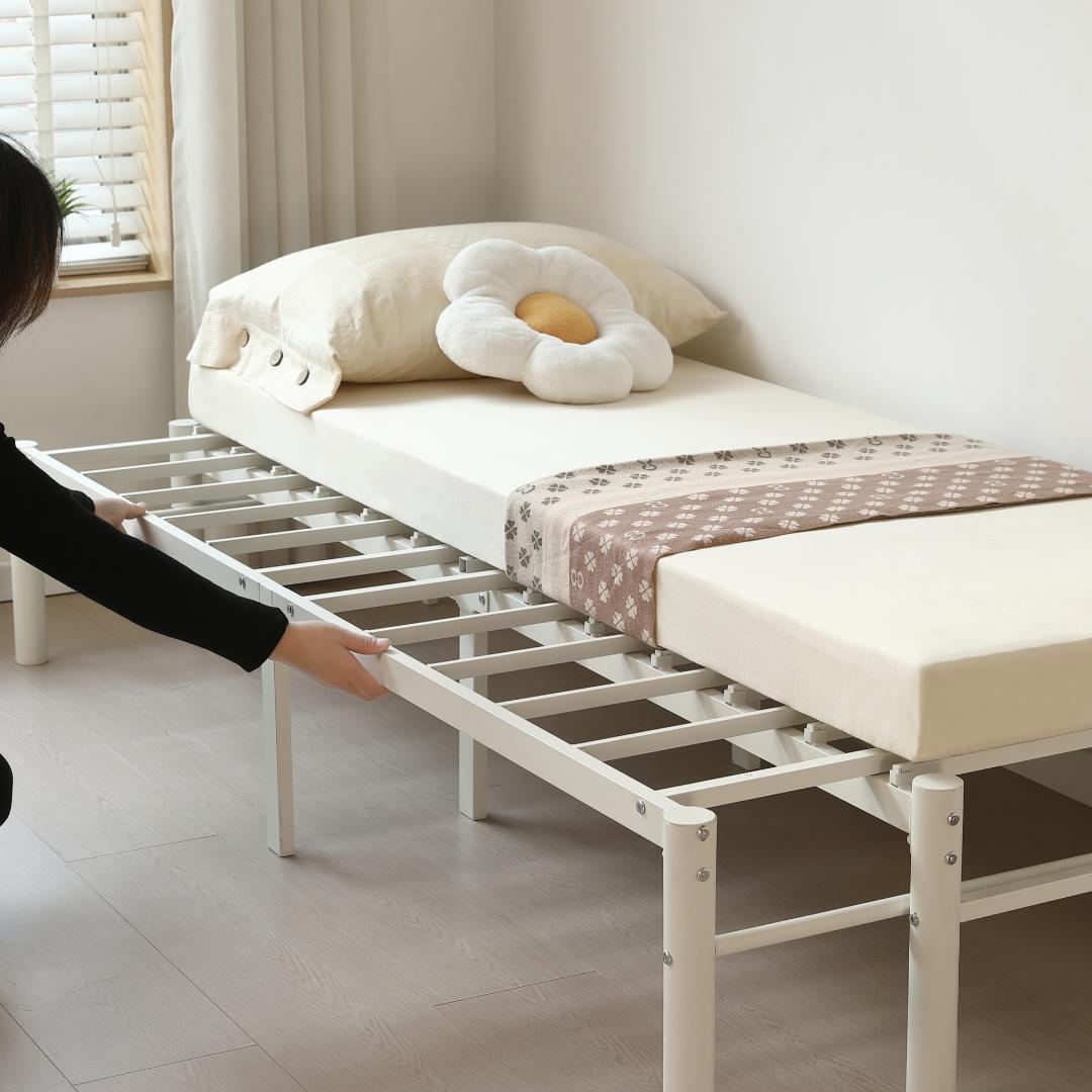 【ホワイト】ディベッド 伸長式ベッド シングル セミダブル 2way 伸縮 収納