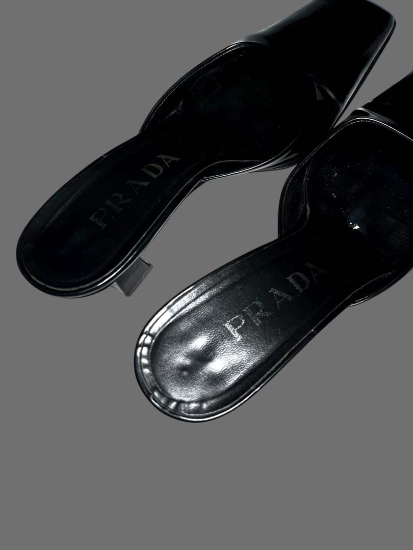 靴 PRADA Square toe leather mule