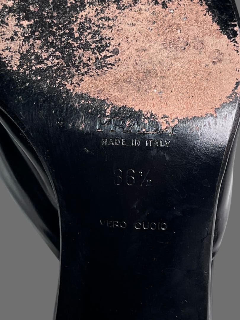 靴 PRADA Square toe leather mule