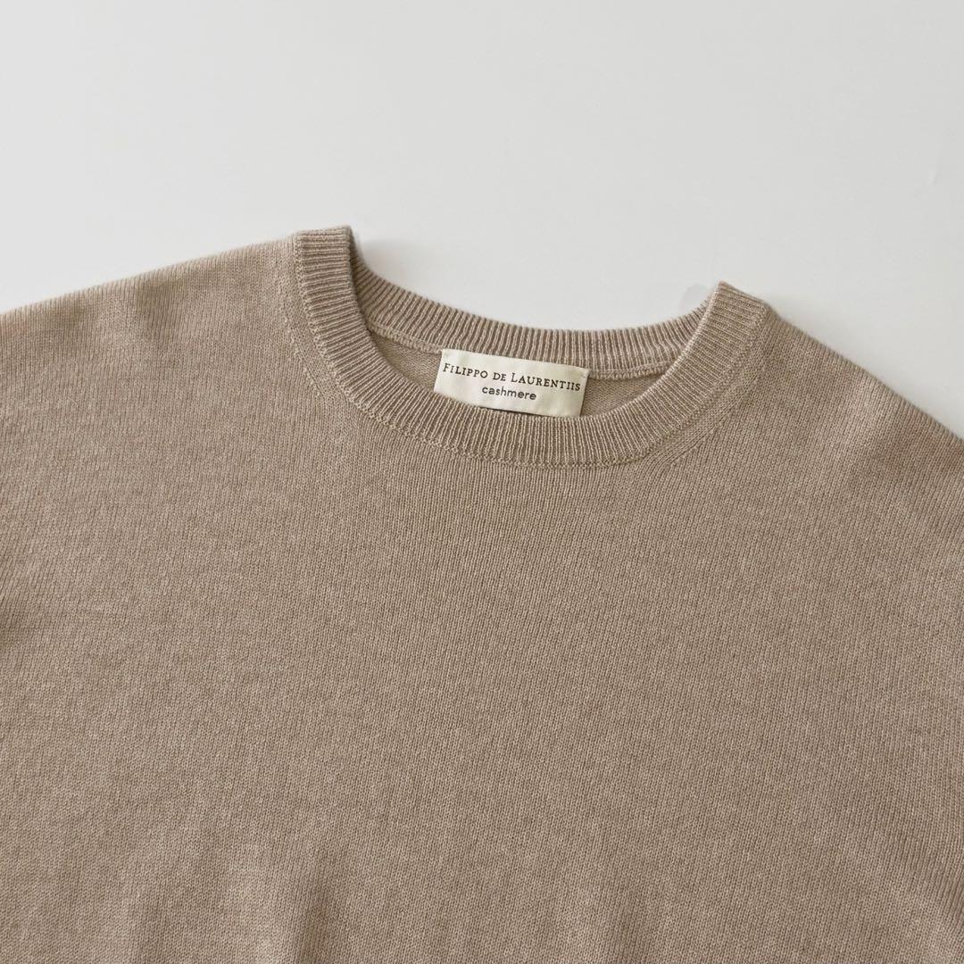 フィリッポデローレンティス カシミヤ 100% クルーネック ニット 50