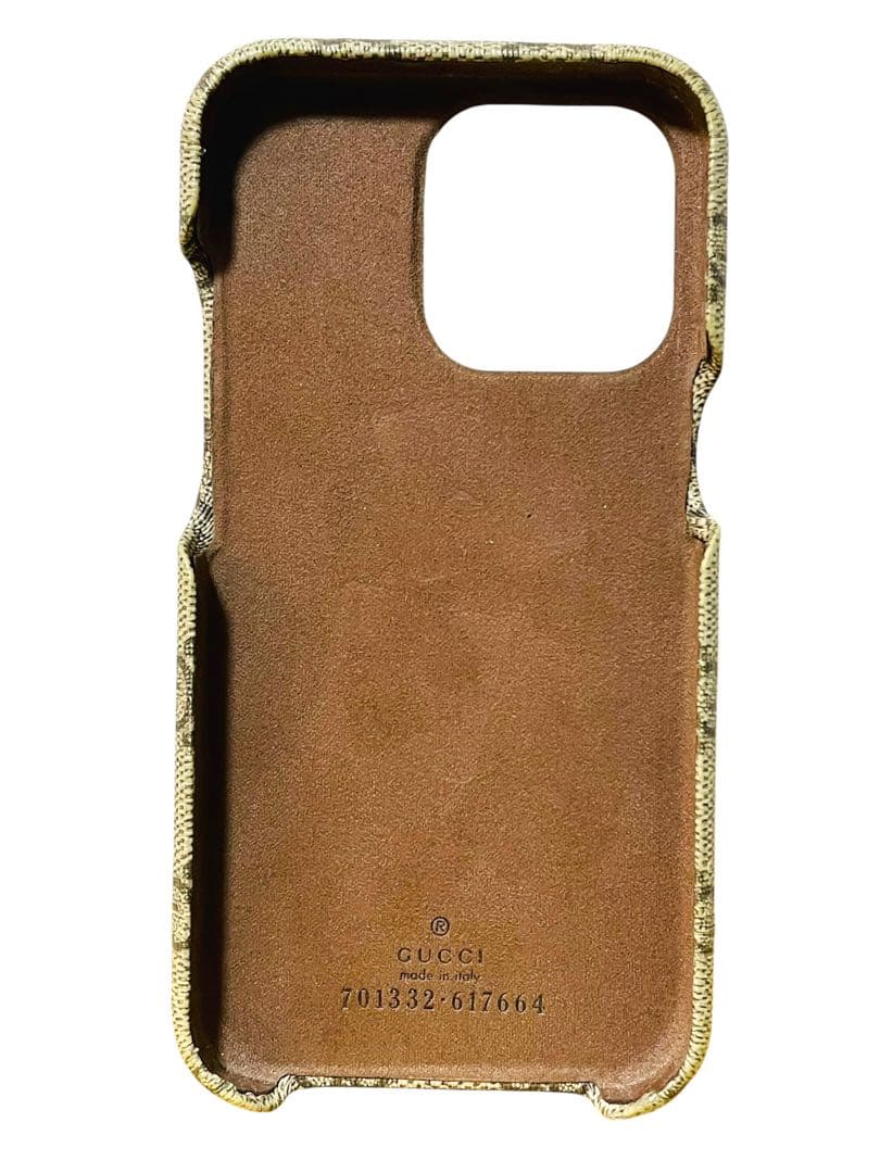 極美品☆グッチ モバイルケース GG シマ iPhone13 Pro