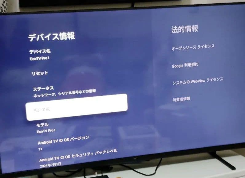 tpdチューナーレステレビ　Googletv
