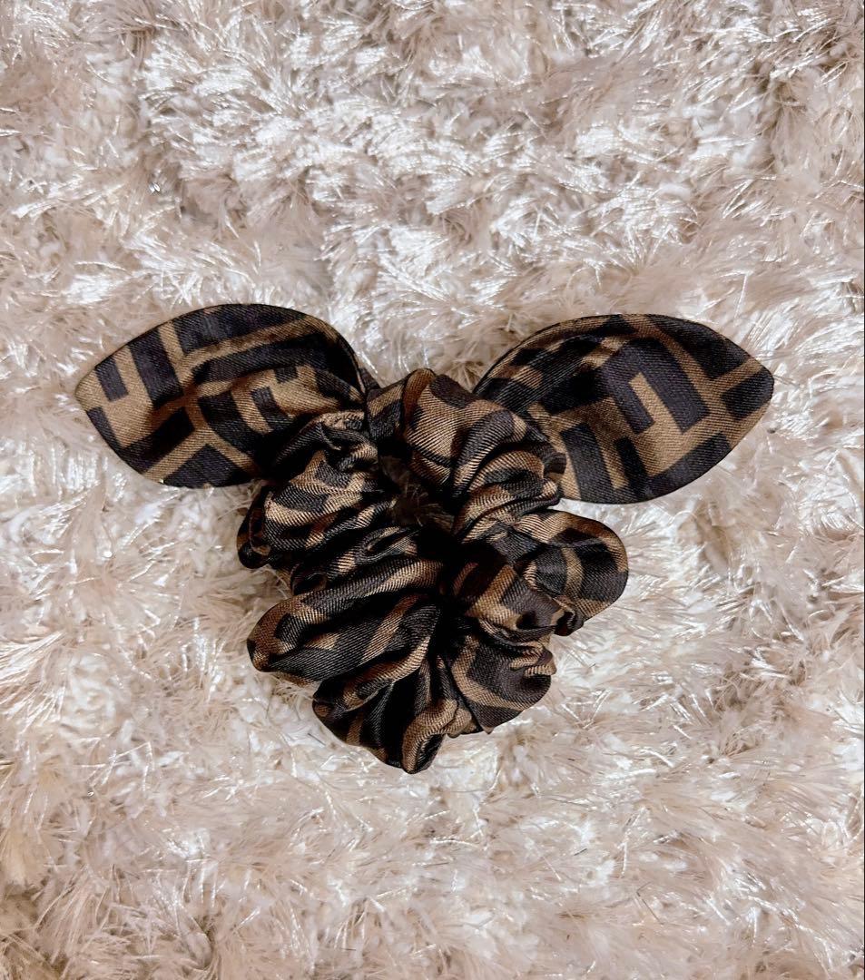 FENDI☆【美品】リボン付きシュシュ FF柄のみ単品