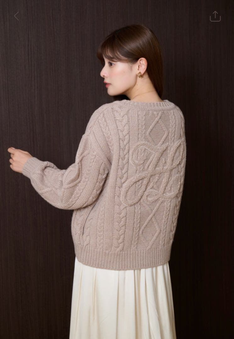 トップス herlipto H Boa Cable Knit Cardigan