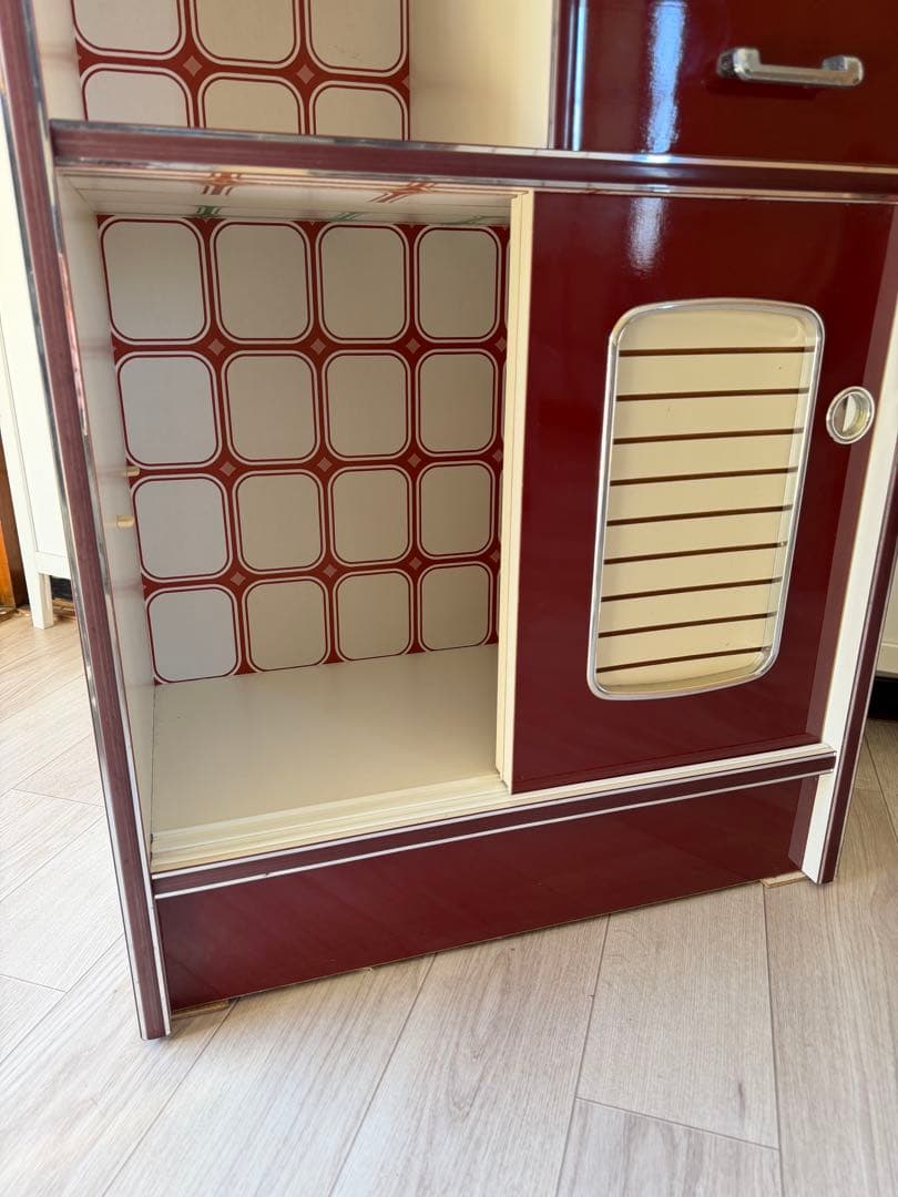 sion 昭和レトロ レトロポップ 食器棚 ガラスキャビネット 木製