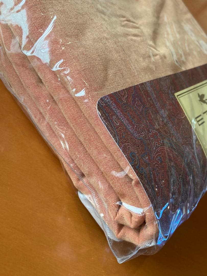 【未使用】ETRO エトロ×西川★フラットシーツS★185×275 綿麻★日本製