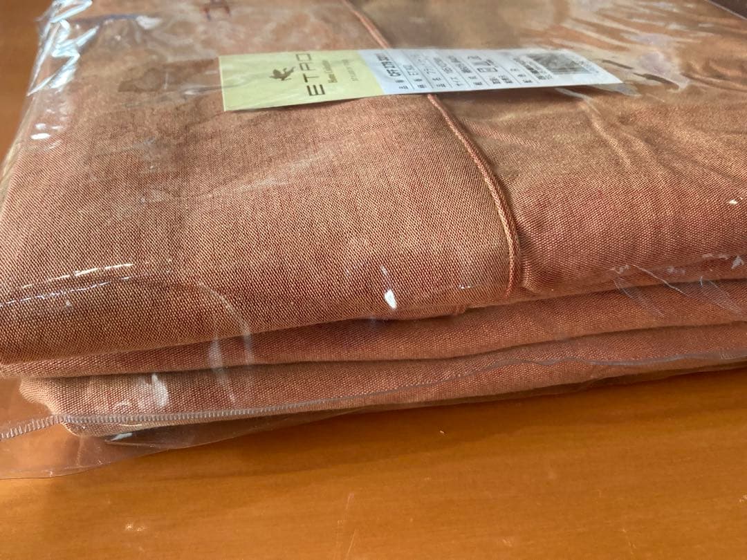 【未使用】ETRO エトロ×西川★フラットシーツS★185×275 綿麻★日本製