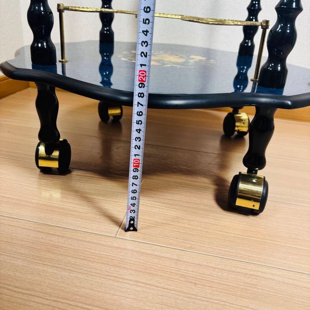 イタリア製 象嵌細工 サービスワゴン キッチンワゴン ワインテーブル ブルー