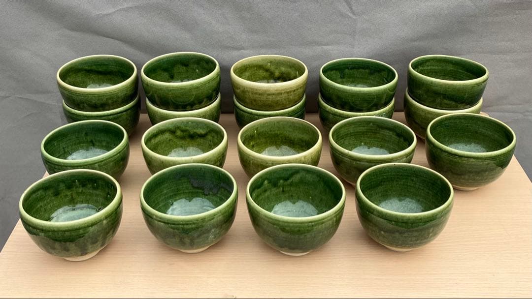 水野古麦作 瀬戸焼 抹茶碗 19個セット 共箱