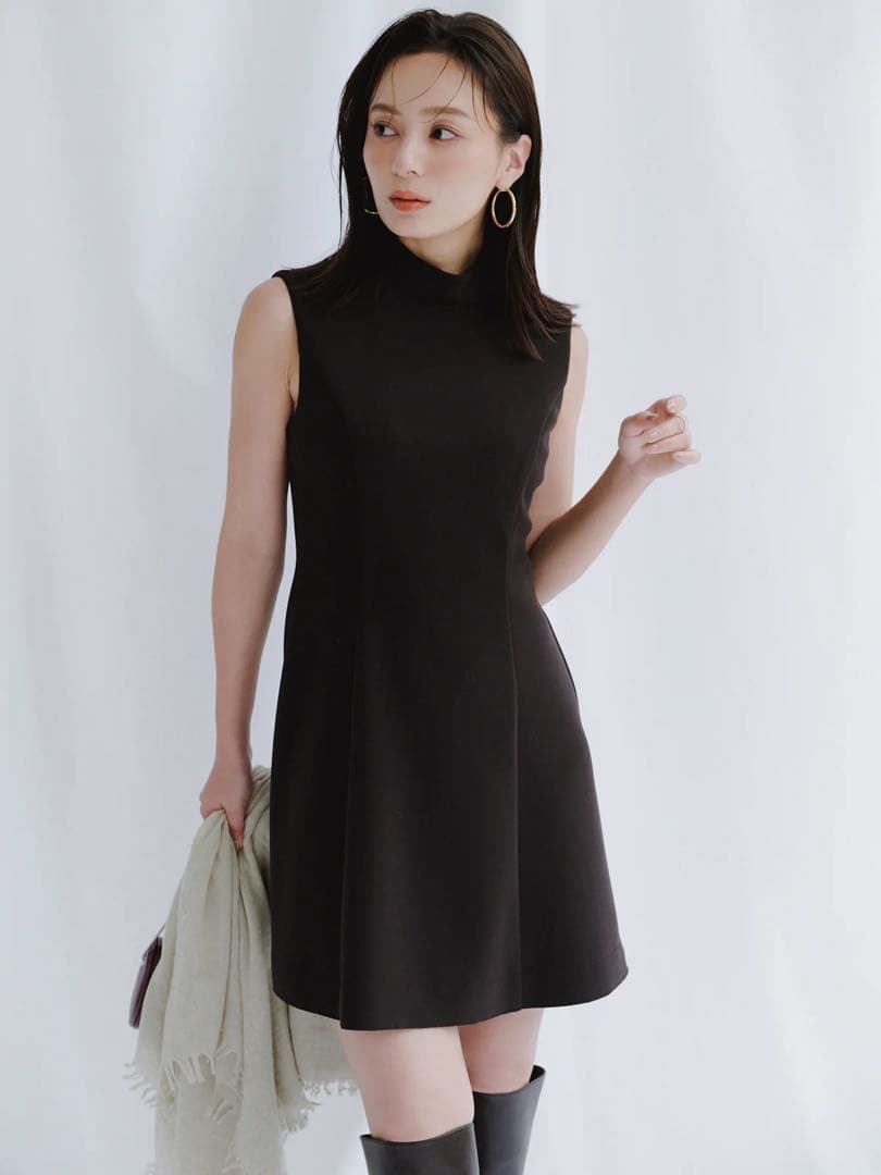 ❤️美品 正規品❤️anuansカットジョーゼットミニワンピースブラウンM