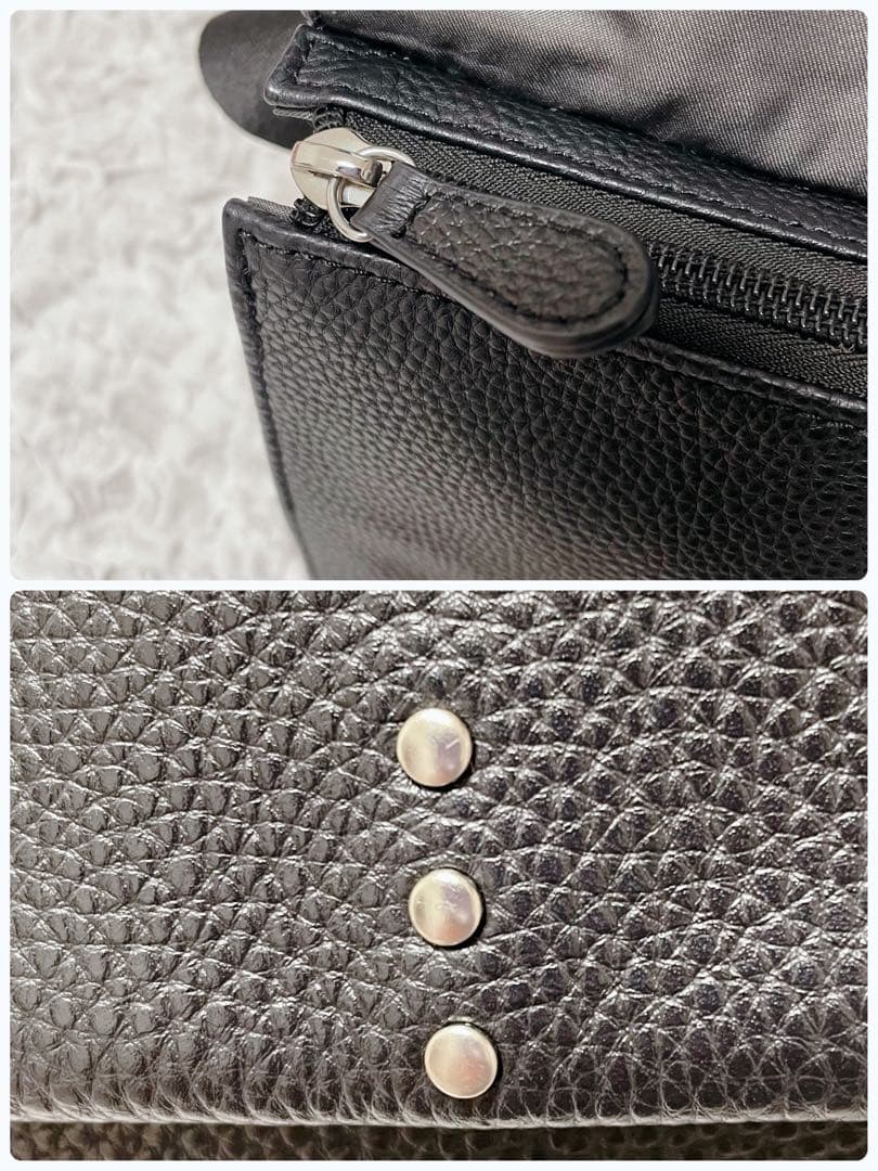 極美品✨ear PAPILLONNER 本革 ワイドテープショルダーバッグ✨希少