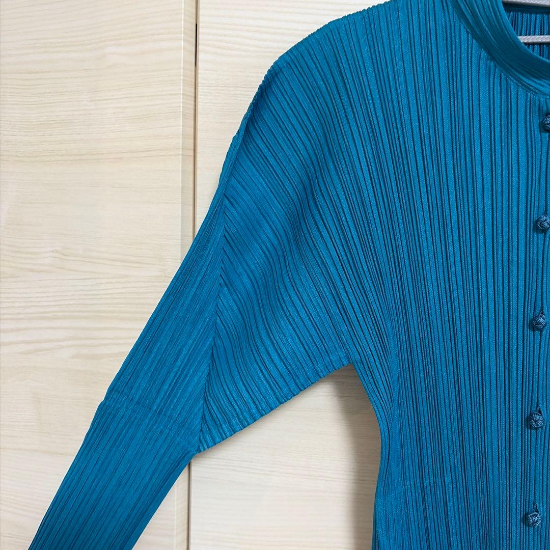 プリーツプリーズ　オリエンタル　モード　マオカラー　トップス　希少デザイン