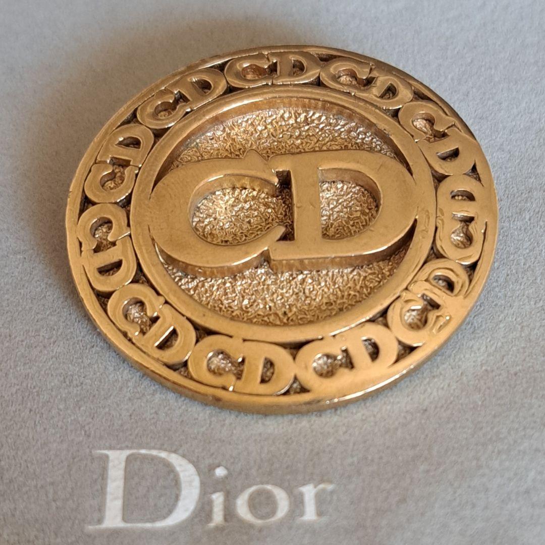 希少　美品クリスチャンディオール　ブローチ　CDロゴ　ユニセックス　ゴールド