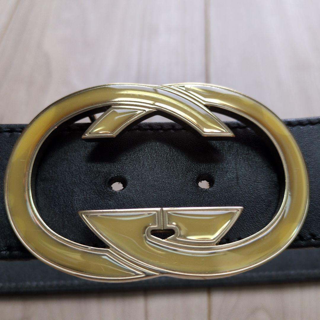 GUCCI ブラックレザー ベルト 132172-479610-75330