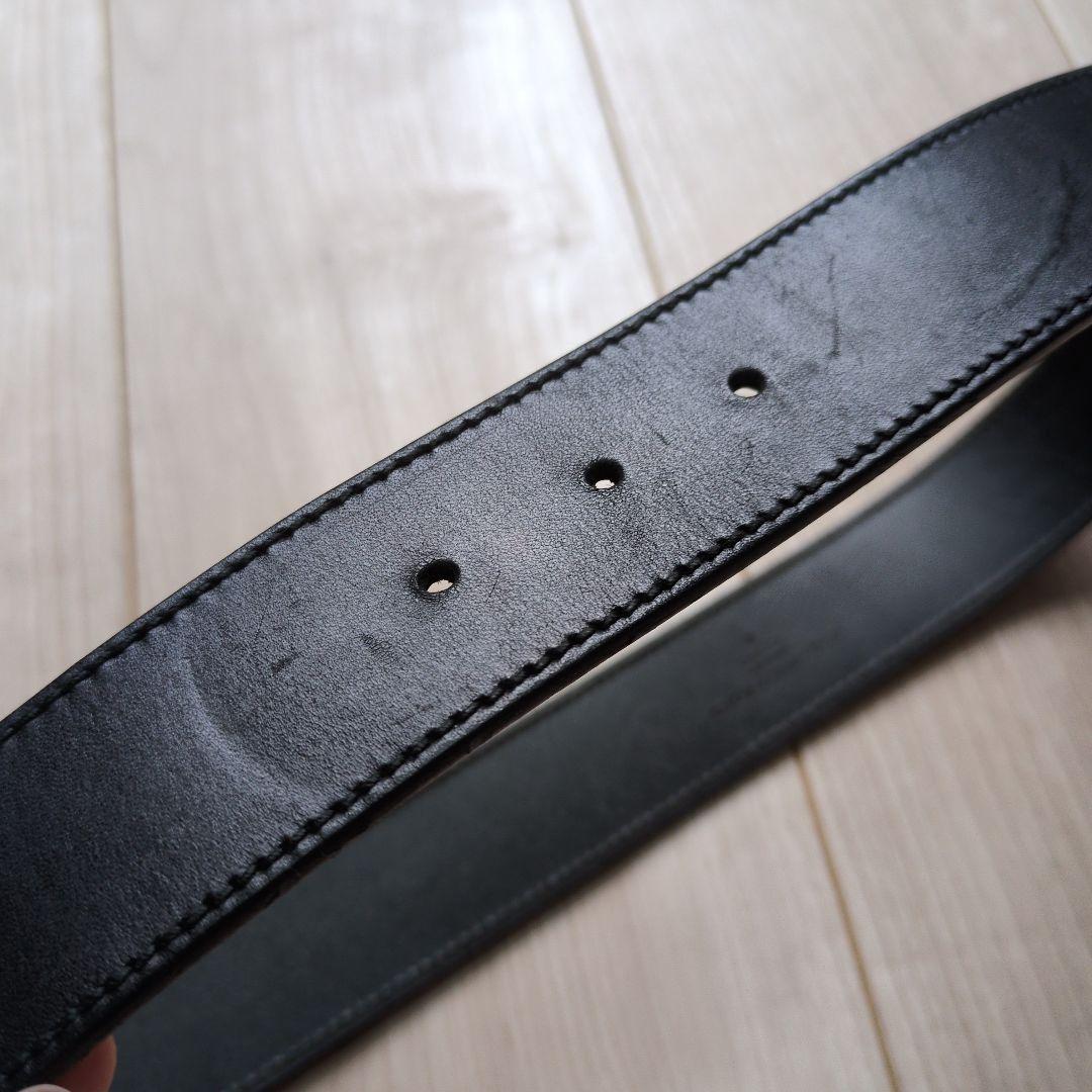 GUCCI ブラックレザー ベルト 132172-479610-75330