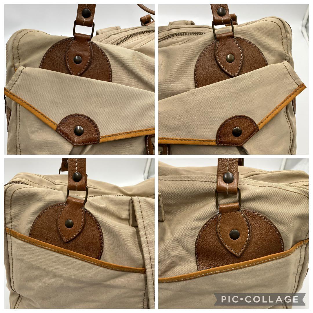 ミュウミュウ ヴィンテージ ボストン型 トートバッグ ショルダーバッグ ベージュ