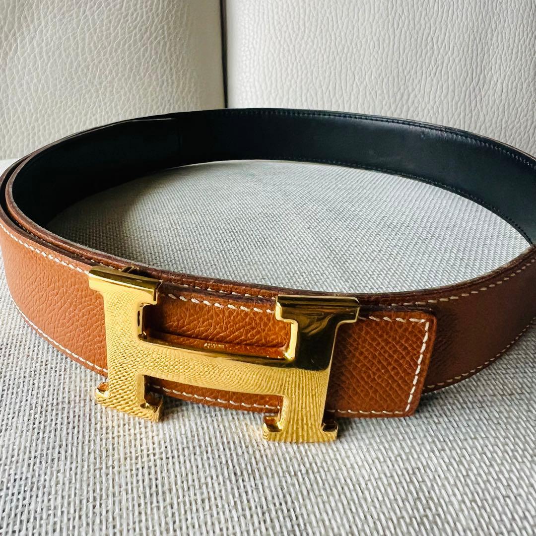 ⭐️美品❗️Vintageエルメス HERMES 91年 レザーベルト リバーシブル