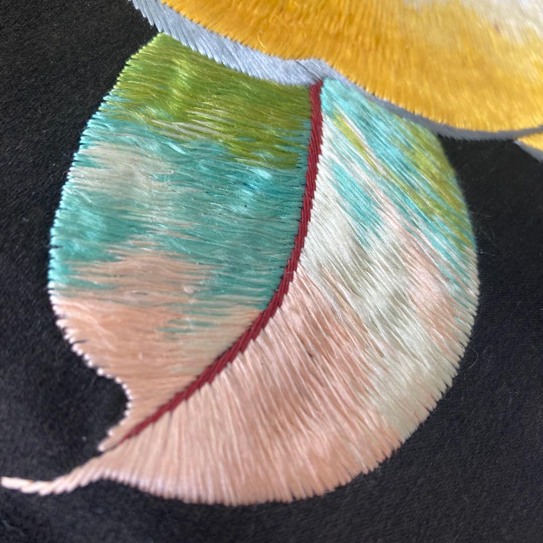 ニコニコ^ ^ アンティーク名古屋帯　椿の刺繍　上質　大正ロNo.7-28