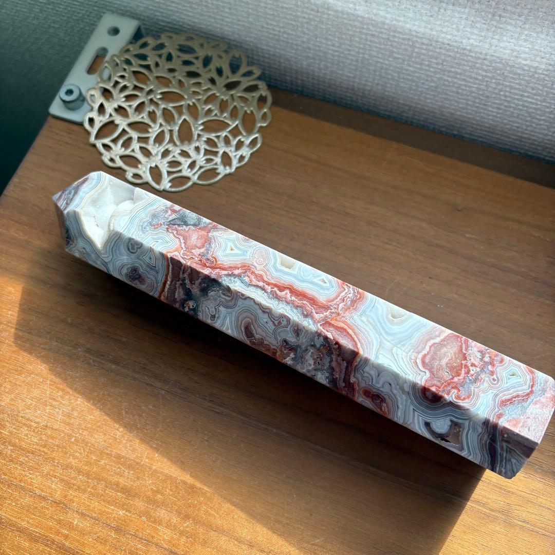 高品質 天然石 メキシカンクレージーレースアゲート タワー約23センチ