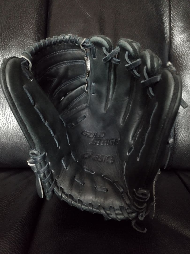ASICS GOLDSTAGE 少年軟式グローブ Black 投手 ピッチャー