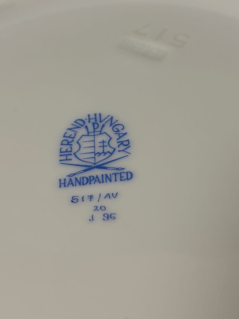 未使用保管品　ヘレンド　アポニーグリーン19cm　デザートプレート2枚