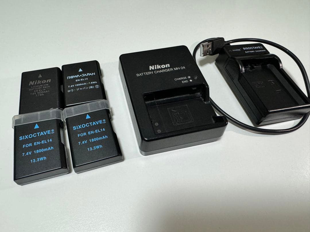 Nikon D5200 一眼レフ 本体+レンズ4本+バッテリー4個+他付属品