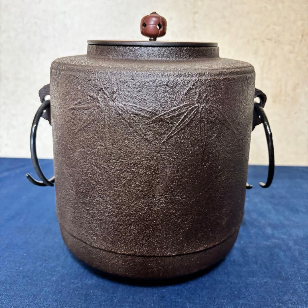 風炉/茶釜/電熱器/唐銅面取風炉/竹地紋筒釜/野々田電熱器/敷板/前瓦/底瓦