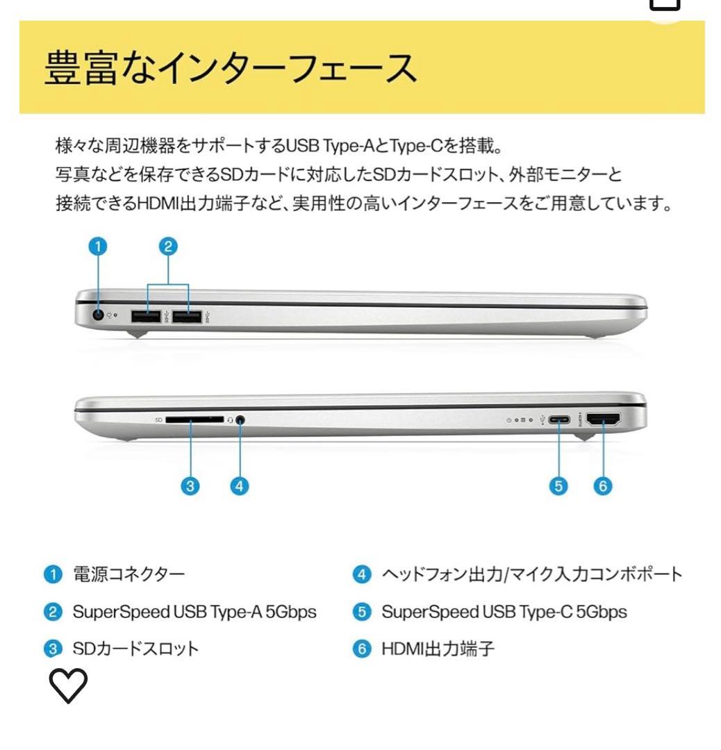 お値下げ　動作確認済み　HP ノートパソコン HP 15s-fq3000