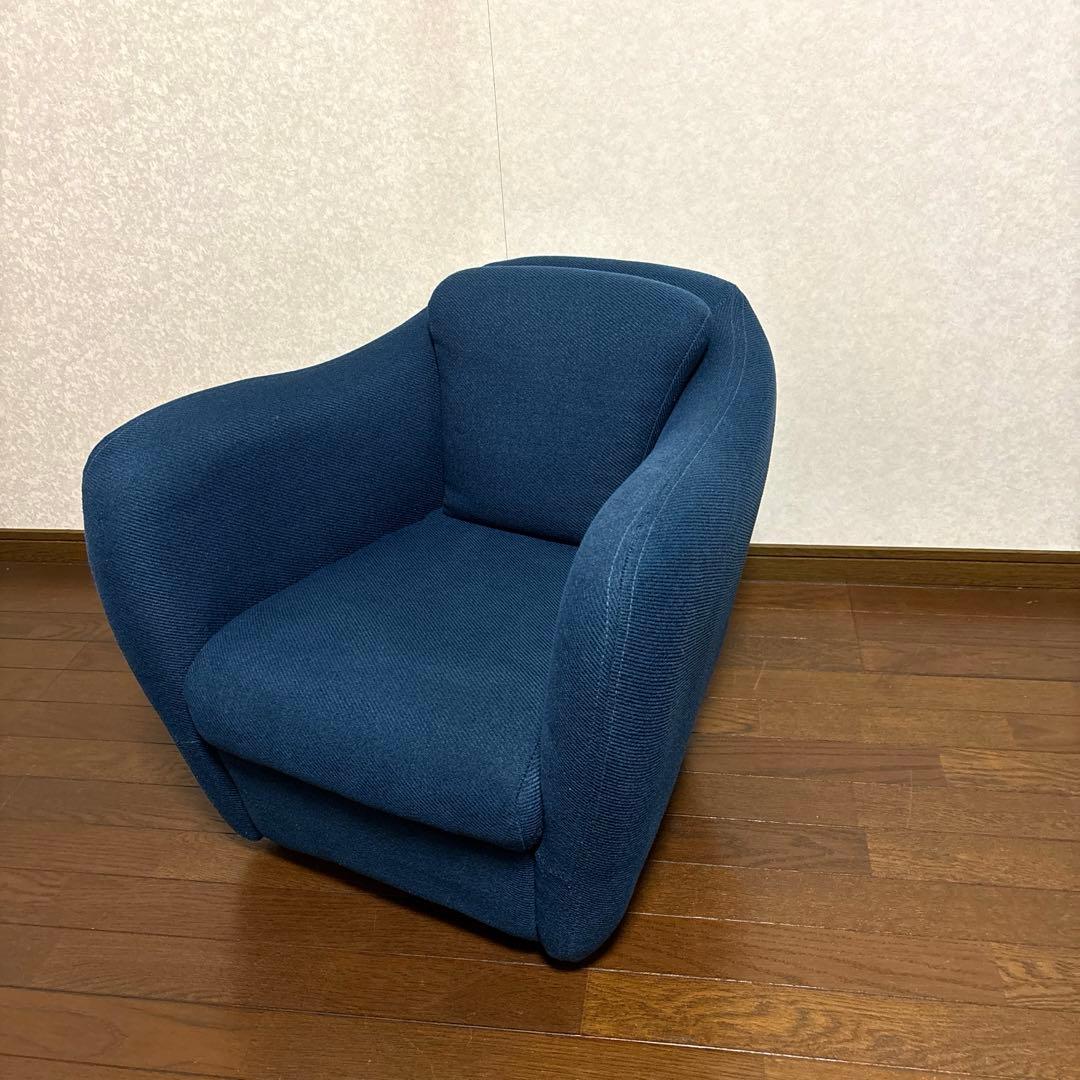 【良品】IDEE 無印良品 ミニミラーアームチェア ネイビー