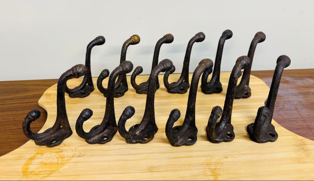 アンティーク調 鋳鉄フック ×12個セット