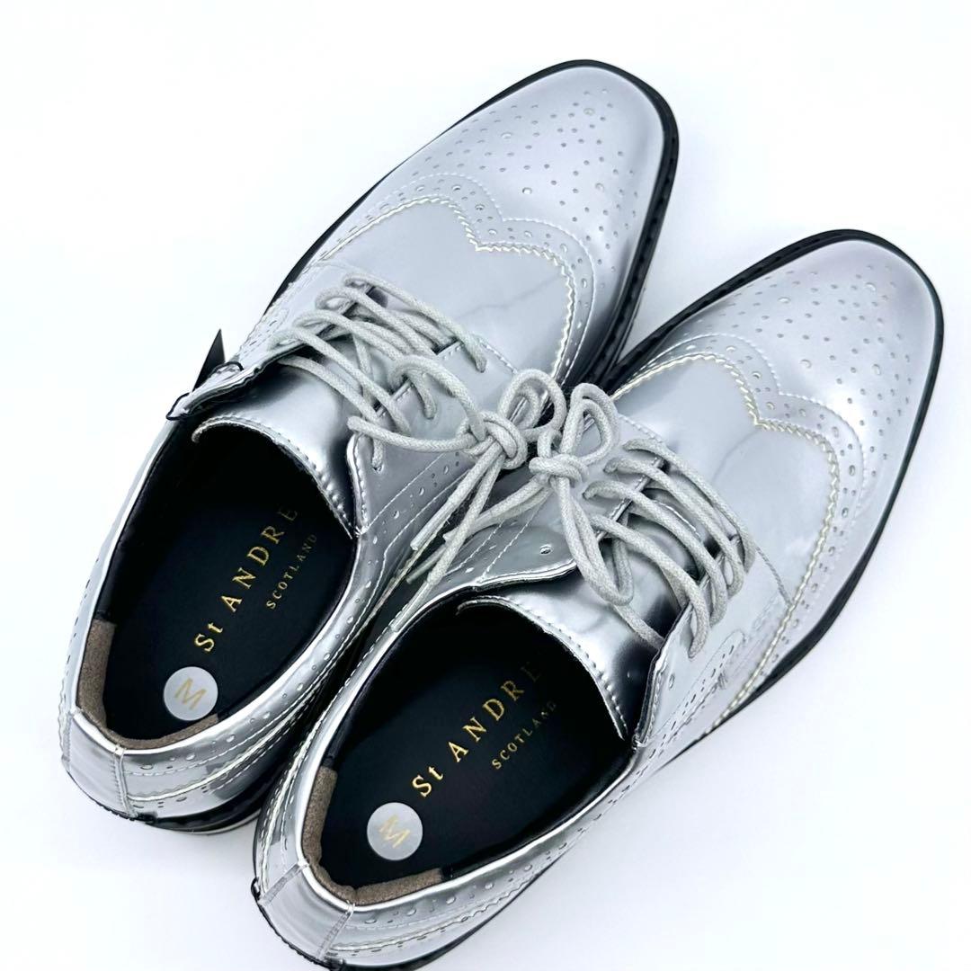 未使用タグ付✨セントアンドリュース ゴルフシューズ スパイクレス M シルバー