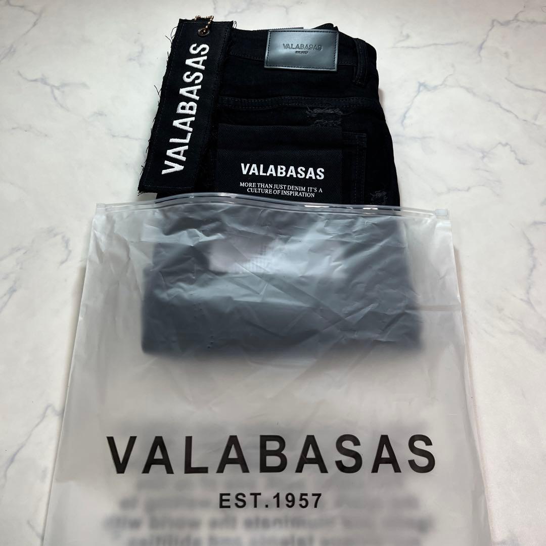 新品バラバサス valabasas クラッシュリペアブラックスキニーデニム 29