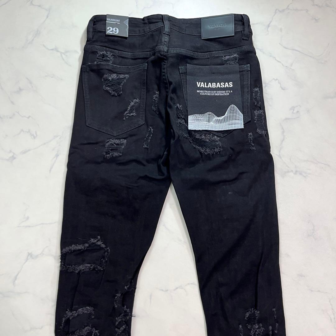 新品バラバサス valabasas クラッシュリペアブラックスキニーデニム 29