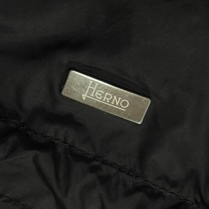 美品 ヘルノ ハイブリッドナイロンジャケット ニット切替 紺 46 tt1