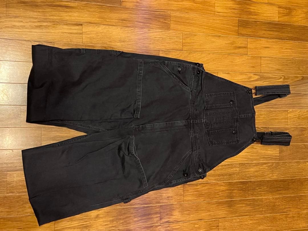 Stussy ブラックデニムオーバーオール